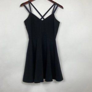 French Connection Womens Dress Black Cross Straps